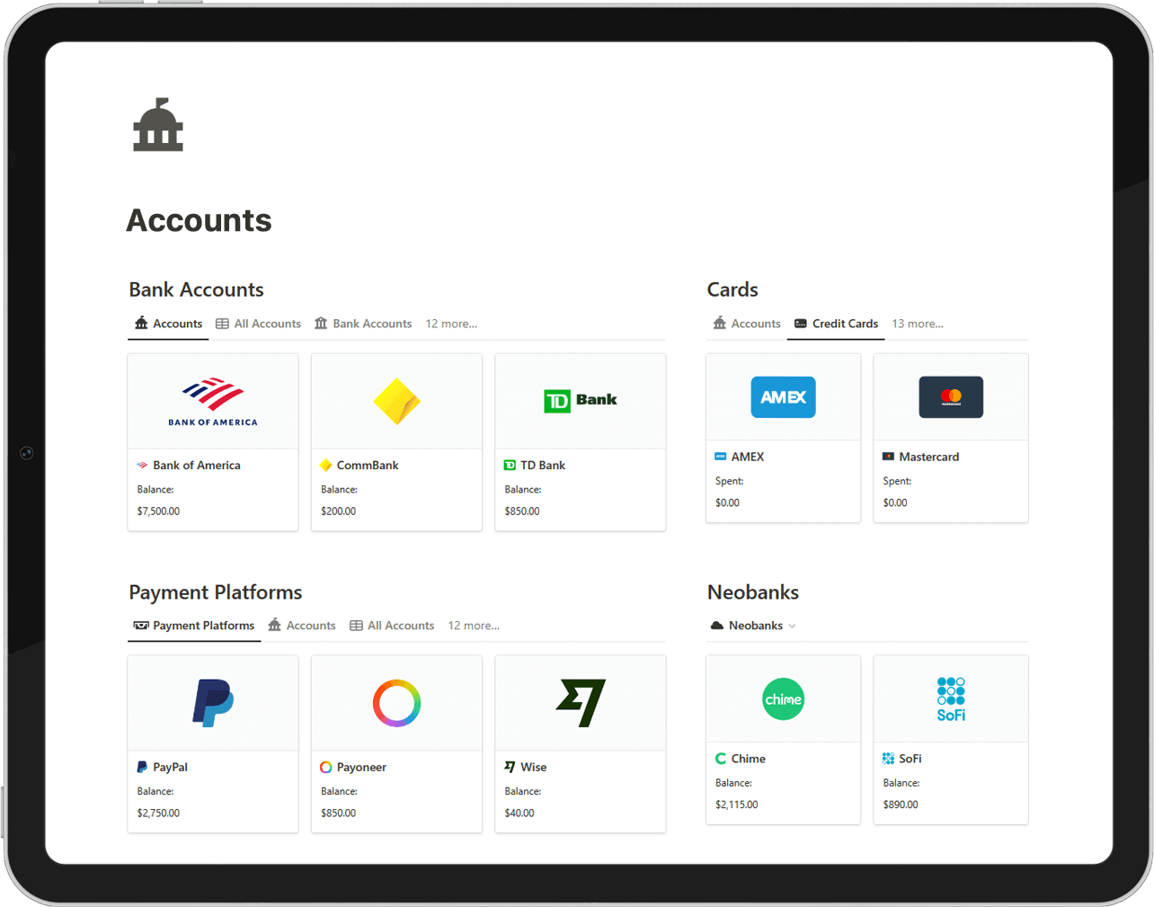 Multiple Accounts