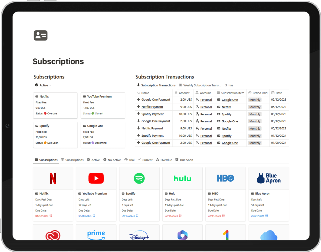 Subscriptions